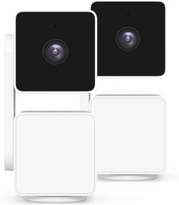 WYZE Cam Pan v3 Indoor/Outdoor IP65-Rated 1080p Pan/Tilt/Zoom Wi-Fi Smart Home Security Camera with Color Night Vision, 2-Way Audio, Compatible with Alexa & Google Assistant, White, 2-Pack