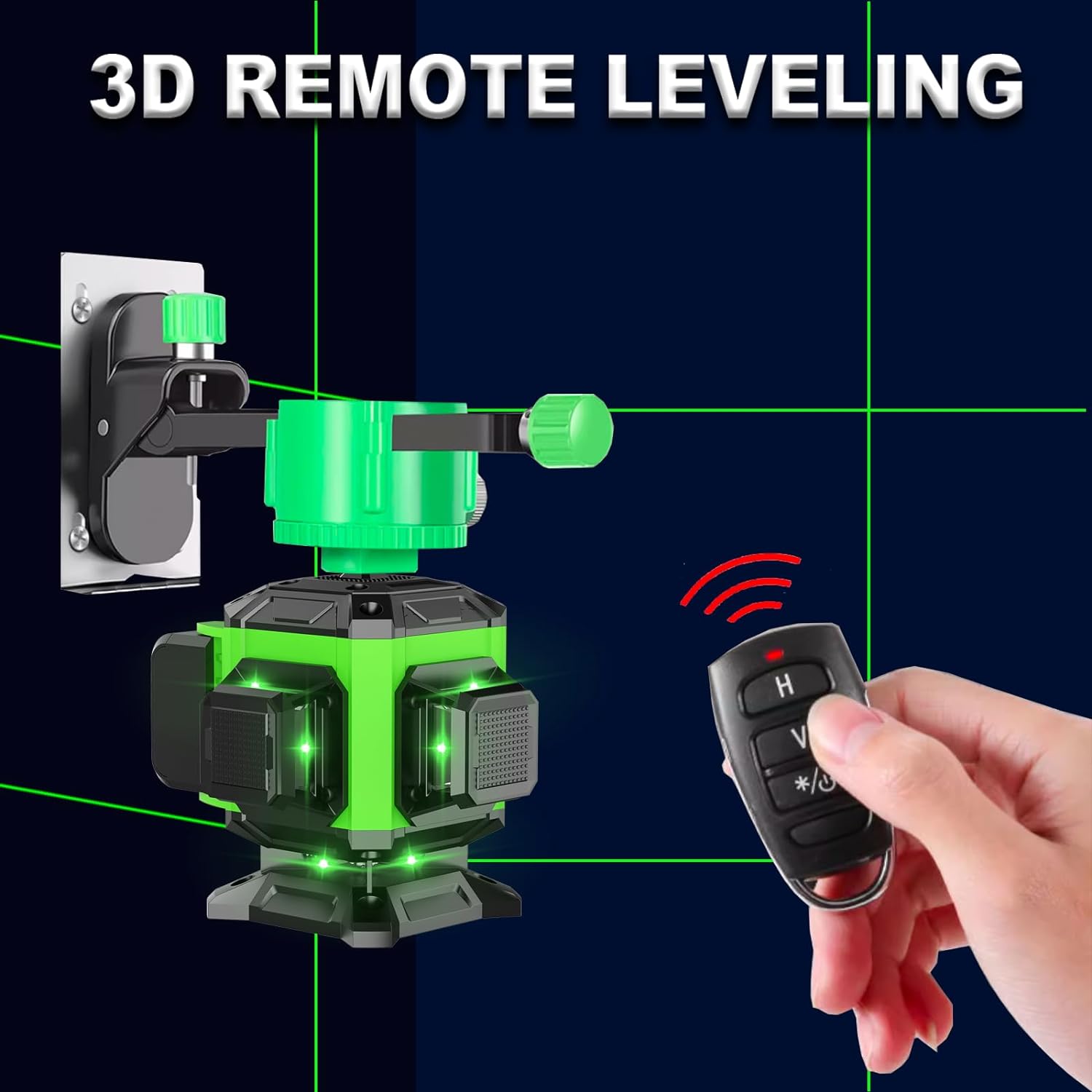 MORRATIK 12 Lines Laser Level for Construction and Picture Hanging 3x360° Self Leveling Ultra Visibility Horizontal and Vertical Line Laser Tool Set with 2x Rechargeable battery