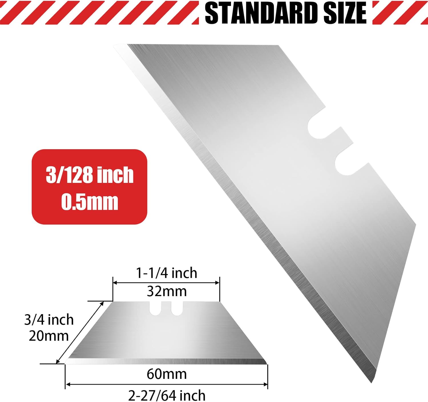 DIYSELF 50 Pack Utility Knife Blades, SK5 Steel Box Cutter Blades with Dispenser, Standard Blades for Box Cutter Utility Knife Replacement, Sharper Utility Blades, Refills