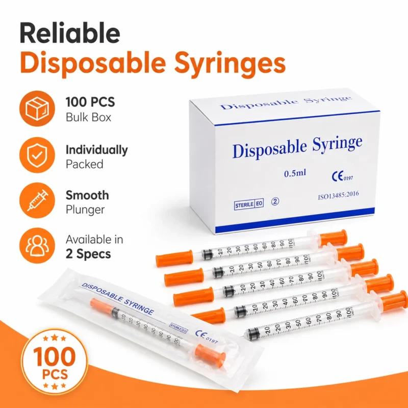 1ml & 0.5ml Disposable Pet Syringe Pack with 30G 31G Needles